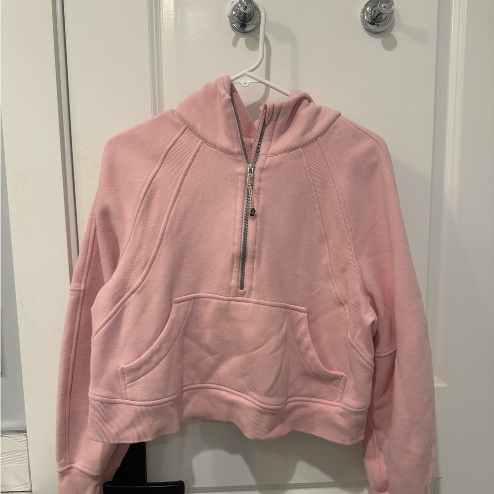 lululemon athletica Pink Cropped Hoodie Sweater